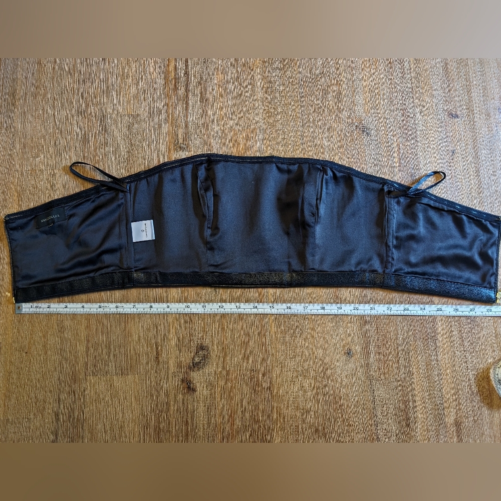 MAJORELLE Chloe Tube Top in Black Faux Vegan Leather Size Small - Picture 7 of 11